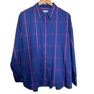 🩷 NWT Tommy Bahama Oh La La Ombre Plaid Button Front Cotton Blend Shirt,L Purple